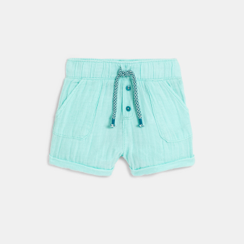 شورت قطن خفيف منقوش باللون...